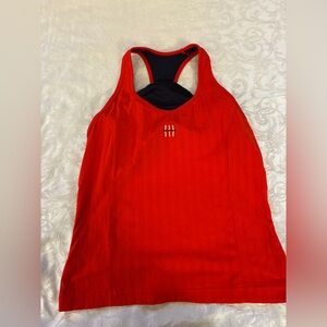 LBH Red and Navy Blue Athletic Tennis Tank Top with Built in Support